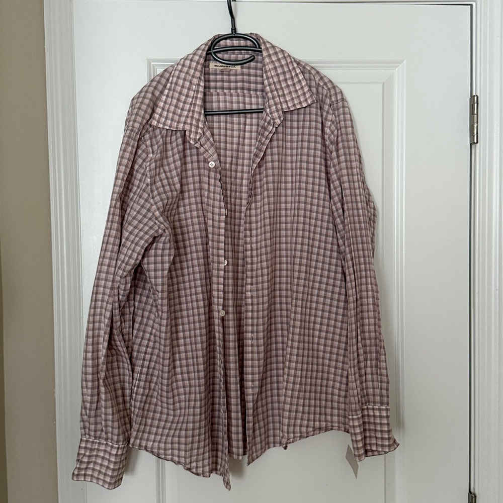 John Varvatos Pink Checkered Shirt